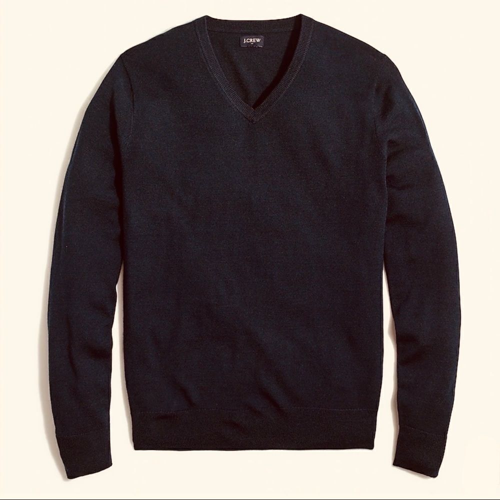 J. CREW 100% Italian Merino Wool V neck sweater.